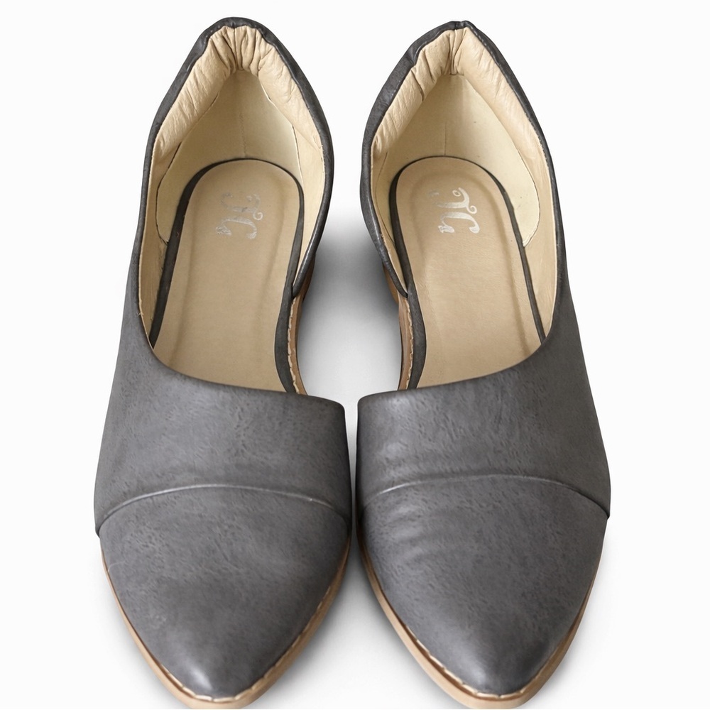 Arider Camela D’Orsay Flats Pointed Toe Gray/Charcoal Women’s 10M NEW No Tags